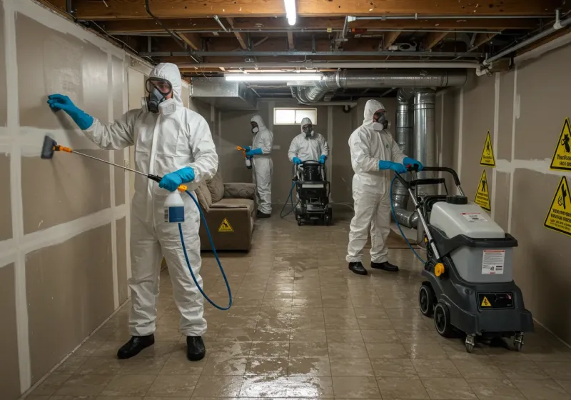 Basement Moisture Removal and Structural Drying process in Sangaree, SC